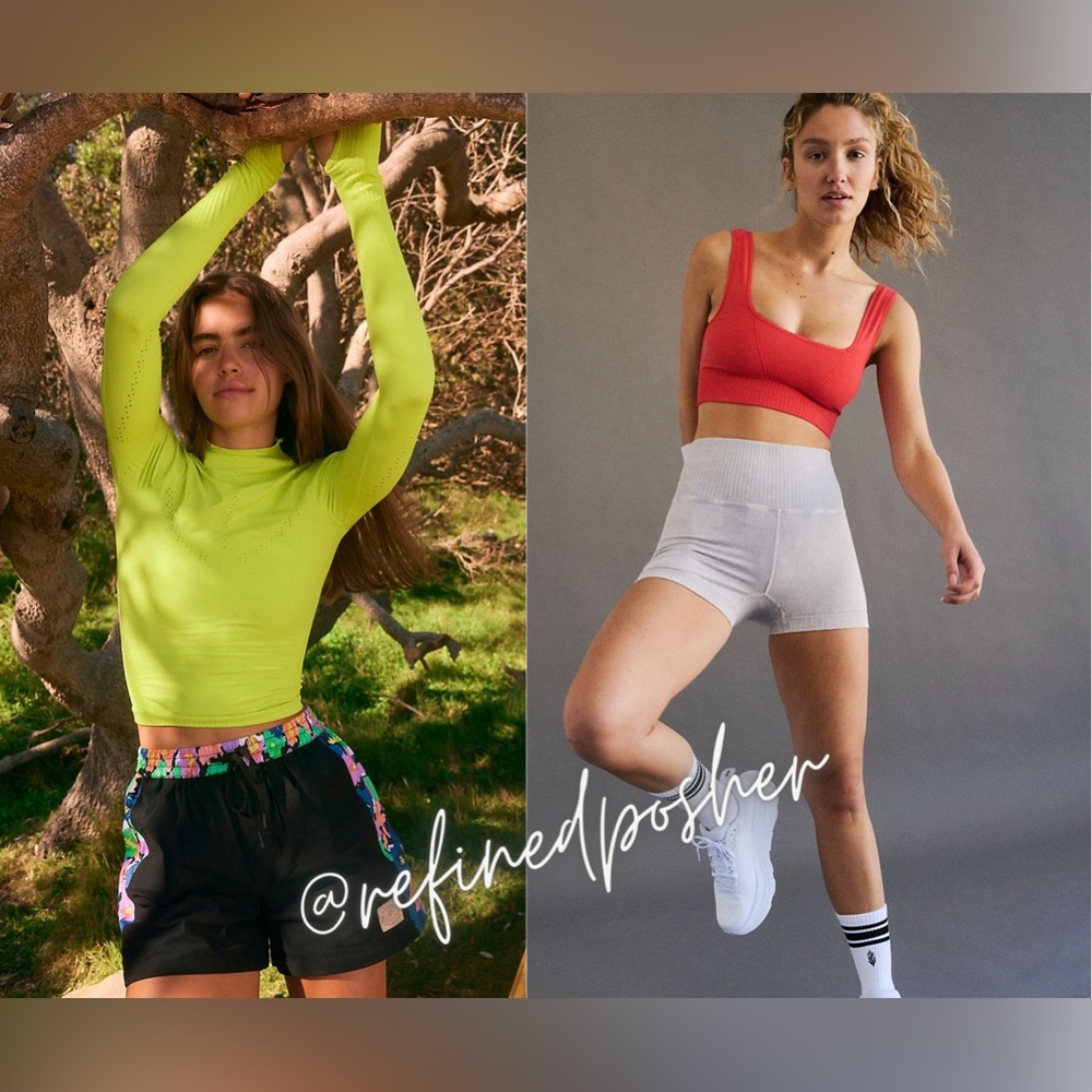 Free People Movement Good Karma High Neck Layer & Running Shorts SET XS/S NEW